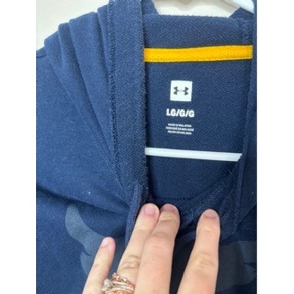 Under Armour Project Rock Mens Navy Blue Short Sleeve Hoodie Brahma Bull LG - Picture 4 of 6